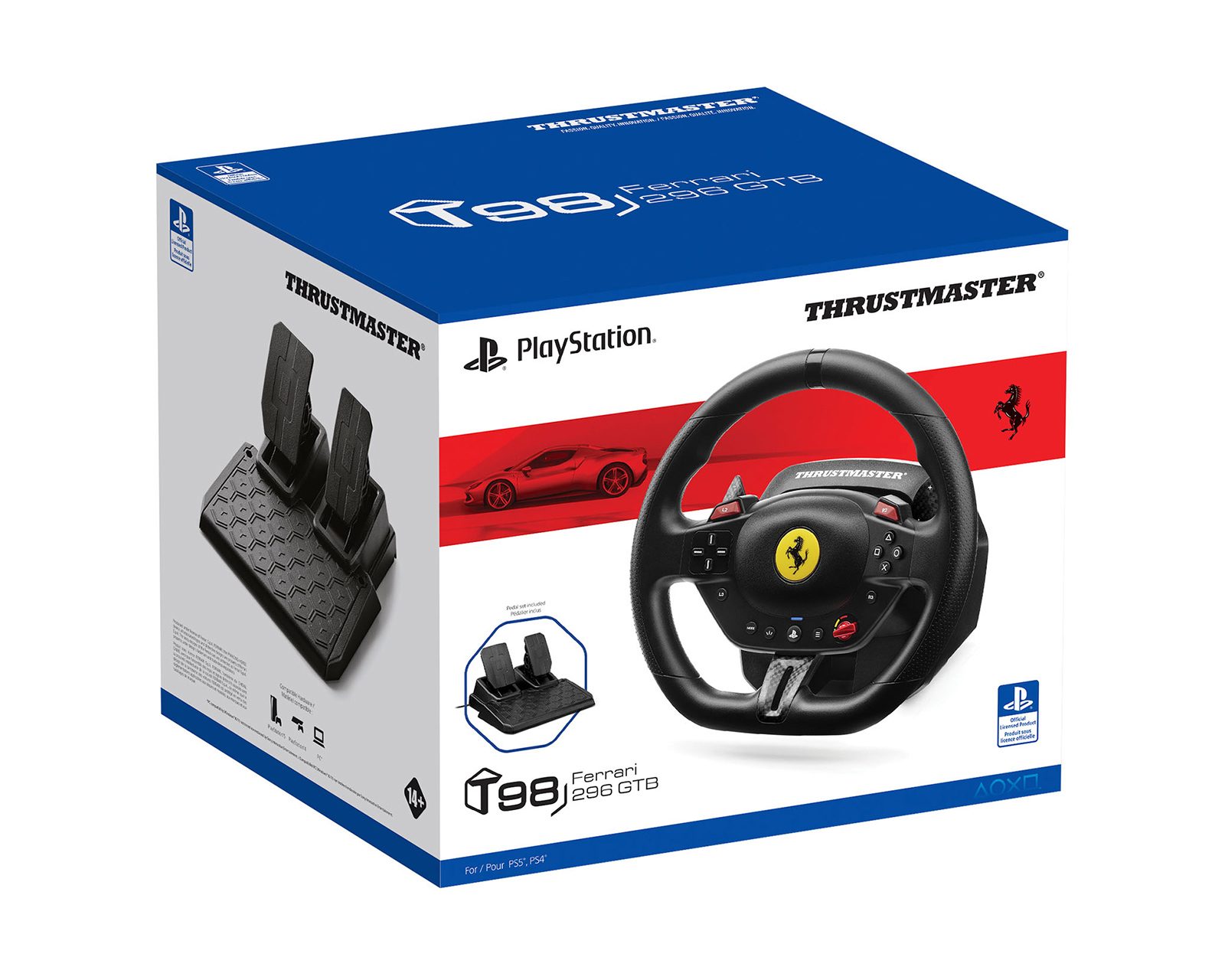 Thrustmaster T98 Ferrari 296 GTB Racing Wheel + Pedals (PS5/PS4/PC)